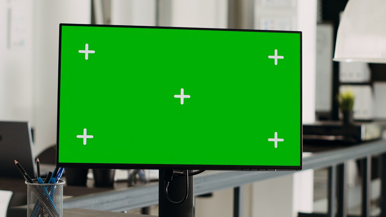 Monitortest läuft auf einem Bildschirm